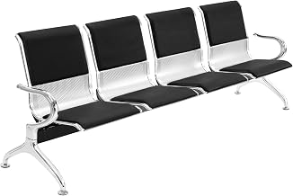 PrimeMatik - Waiting Room Beam Chairs with 4 Ergonomic Padded Seats