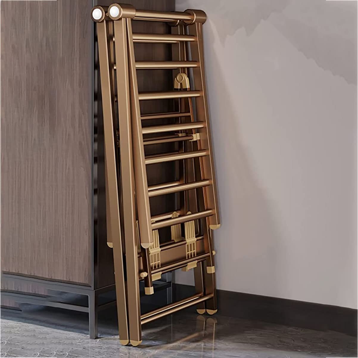 Wäscheständer mit 2 Ebenen, Wäscheständer für Kleidung, Handtücher und Bettlaken/Roségold/170 60 150 cm, hohe Ambition (Roségold 170 60 150 cm)
