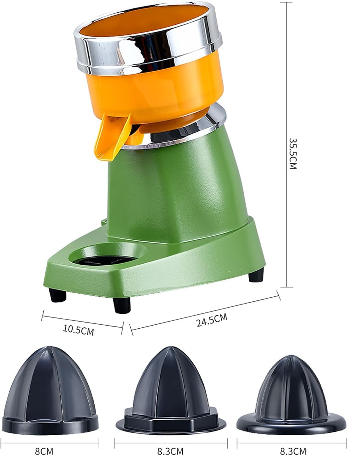Spremiagrumi elettrico, spremiagrumi con 3 eliche spremere per Juice Bar, cucina o ristorante, ideale per arance e limoni, efficiente e facile da usare