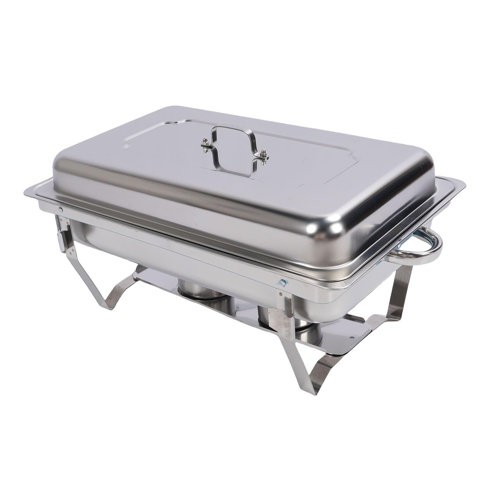 Chafing Dishes for Buffet, Stainless Steel Chafing Dish Buffet Servers and Warmers Set with Folding Frame, Food Warmer for Parties, Banquets, and Events (Double Grid)