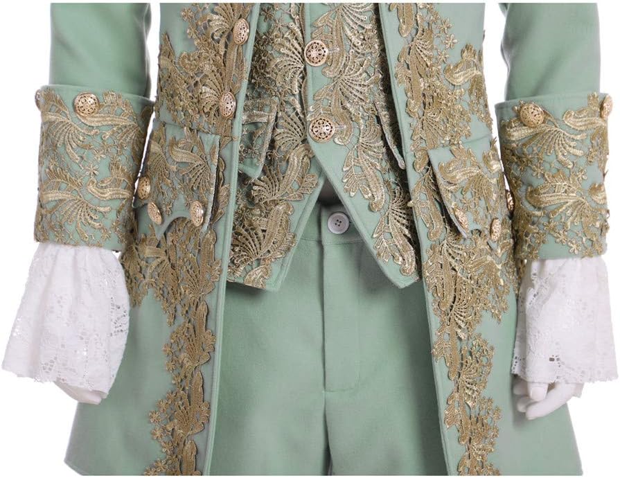 Victorian Costume Men Rococo Costume Suit Jacket Vest Prince Cosplay Halloween - Image 3