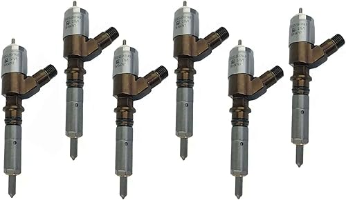 Inyector de combustible de 6 piezas compatible con Perkins 1106D Caterpillar Cat C6 C6.6 4.4 1106D Motor 2645A703 2645A473
