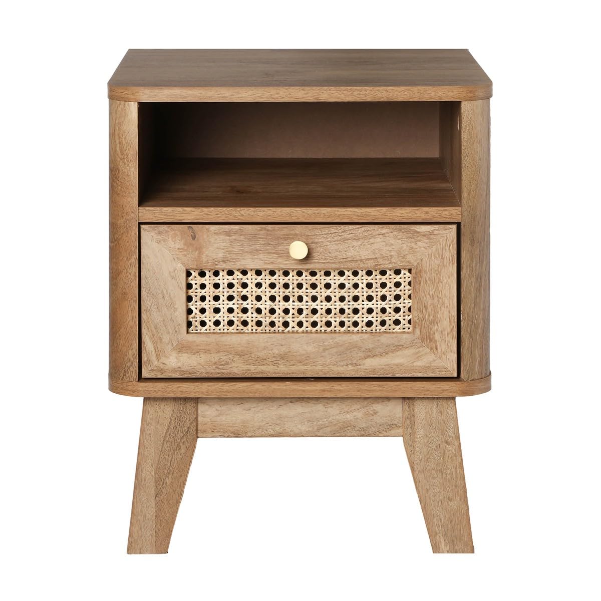 Calicosy - Chevet 1 Tiroir Façade Rotin et 1 Niche L39 cm - PALMO