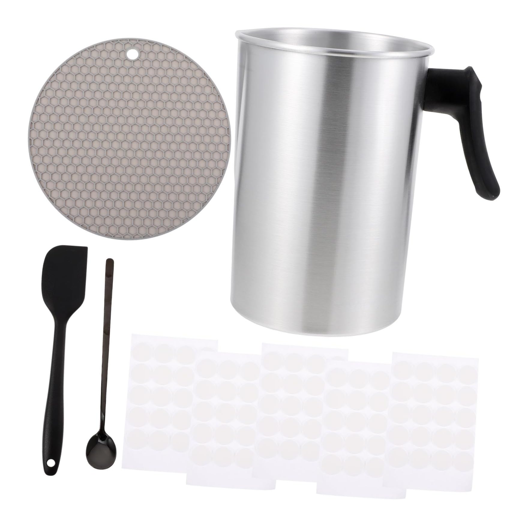 Operitacx Kit de Fabrication de Bougies 1 Set, Pot de Fusion en Acier Inoxydable 3 L, Facile à Utiliser pour Créations Maison, Fêtes et Anniversaires Couleur Aléatoire