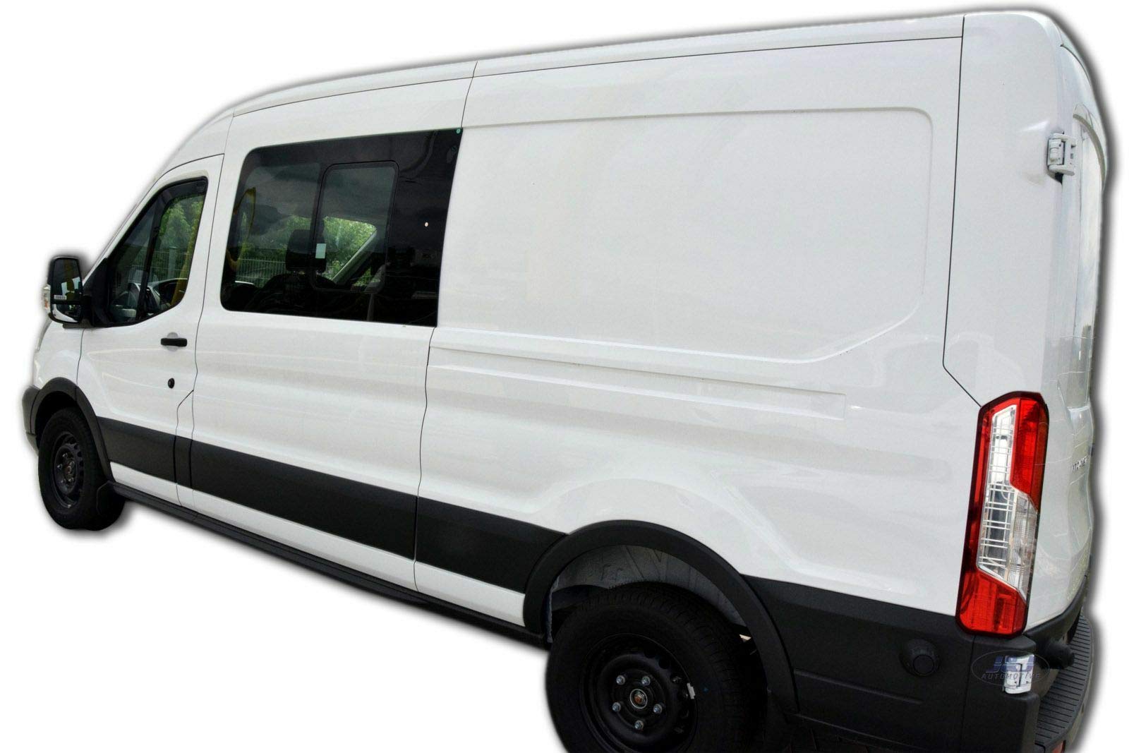 J&J AUTOMOTIVE Windabweiser passend für Ford Transit ab 2013 2tlg, Heko Regenabweiser Vorne Getönt Dunkel Passform