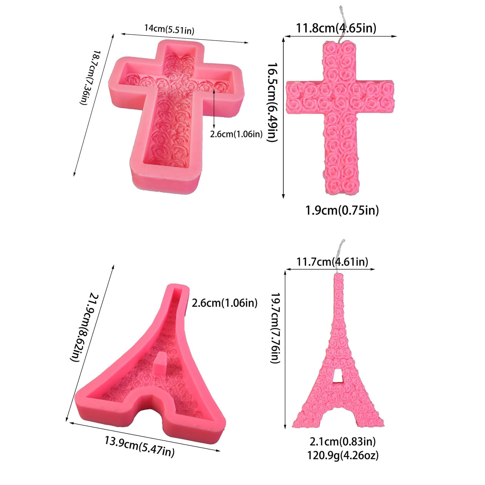 Moule Silicone Croix 3D Pour Bougies Parfumées, Décorations Plâtre Et Résine - Parfait Pour Pâques Et Noël