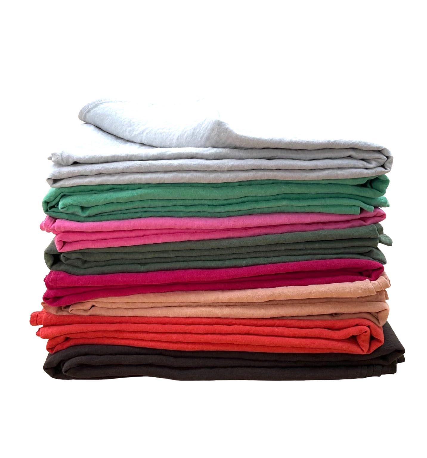 JOWOLLINA Laken Bettlaken Überwurf 100% Leinen Soft Washed Finish180 g/m2 (140x260 cm, Grizzly)