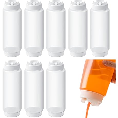 8 Pack 32 Oz Plastic Condiment Bottles