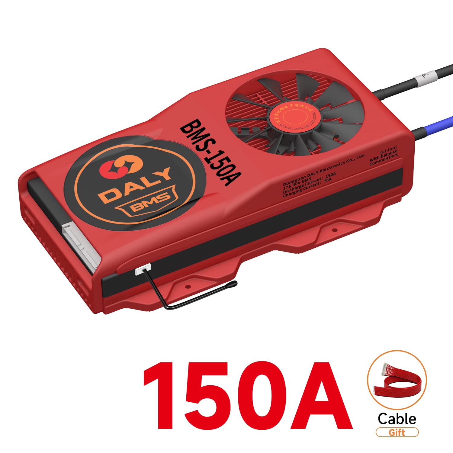 Amazon.com: DALY BMS 60V Li-ion 17S 150A with Cooling Fan Common