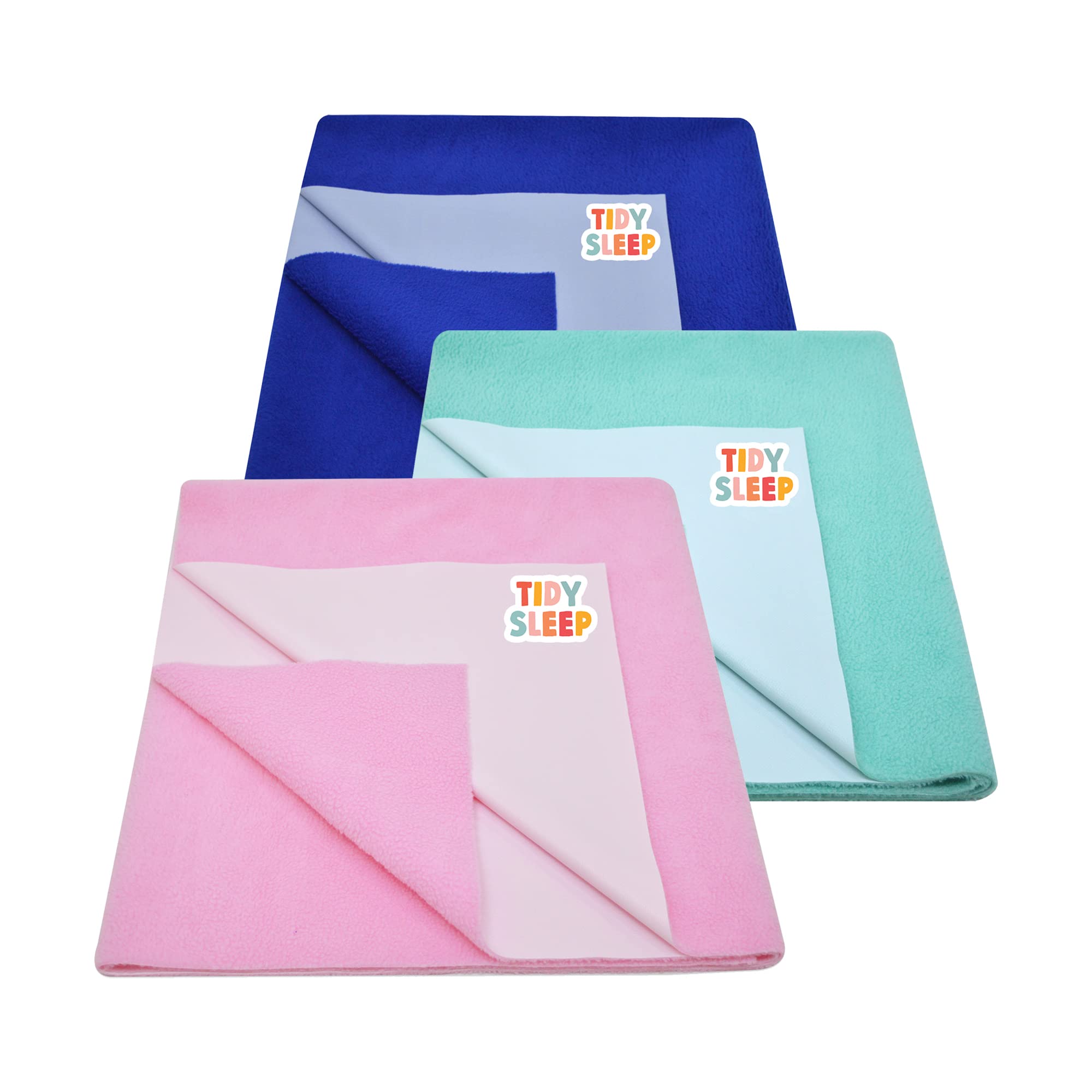 Tidy Sleep Instadry Anti-Piling Fleece Extra Absorbent Quick Dry Sheet for New Born Babies, Cotton Bed Protector Mattress Pack of 3 SGreen-BPink-RBlue Small (70x50) cm (B0B7F43928) Amazon Price History, Amazon Price Tracker