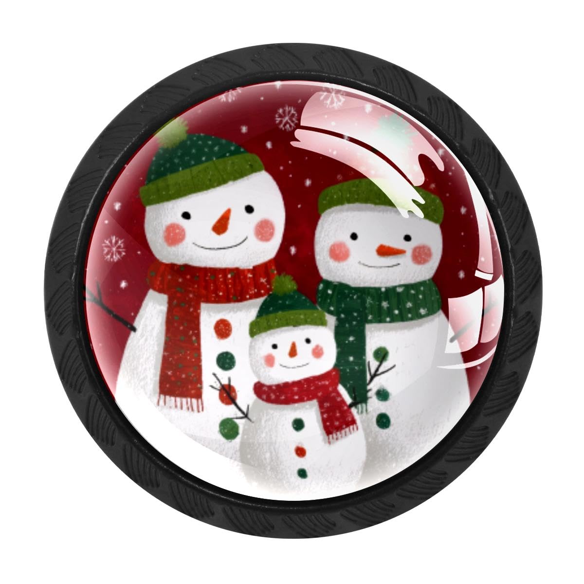 4 PCS Kitchen Cabinet Knobs, Christmas Snowman Drawer Knobs Dresser Handles