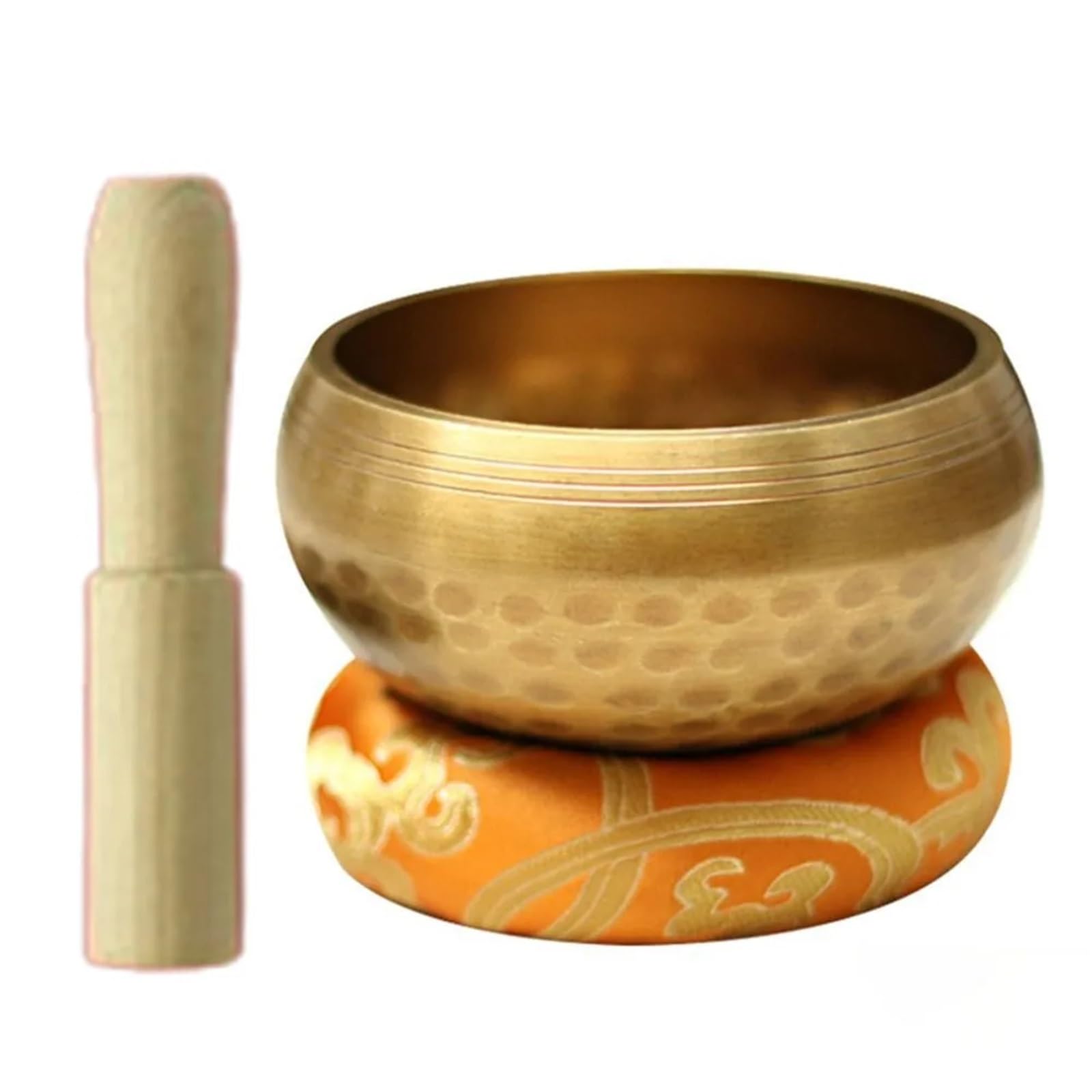 Ensemble de bols chantants Ensemble de bols chantants Bouddha Bol sonore en métal multi-tailles Coussin doux Soulagement du stress(8.5cm)