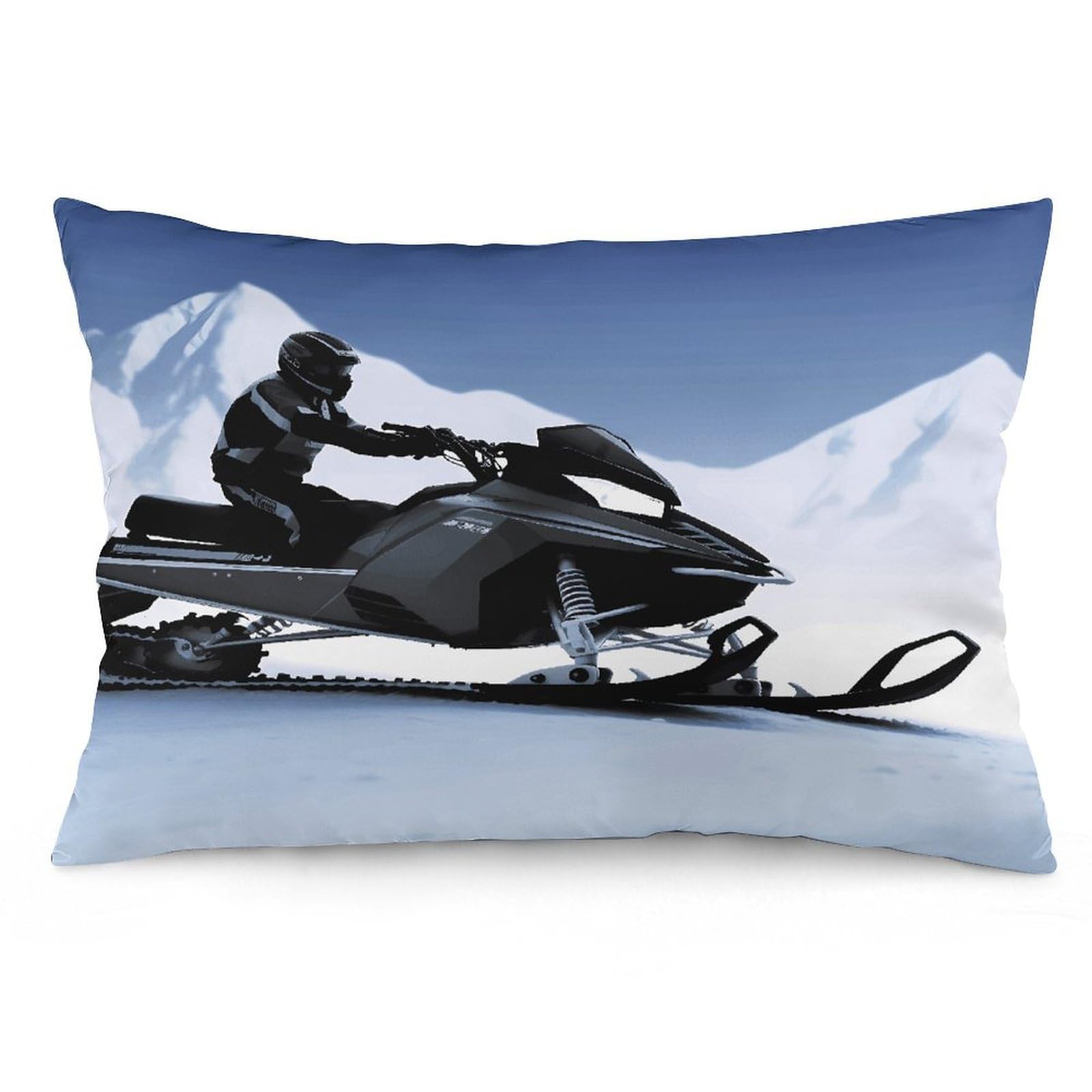 Snowmobile Throw Pillow Cover Soft Lumbar Pillow Covers with Zipper Breathable Rectangular Cushion Case Polyester Pillow Case Decorative Body Pillow Cover for Couch Bed