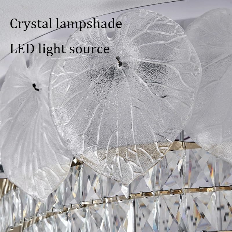 Plafonnier LED cristal tricolore à intensité variable pour hall - 5