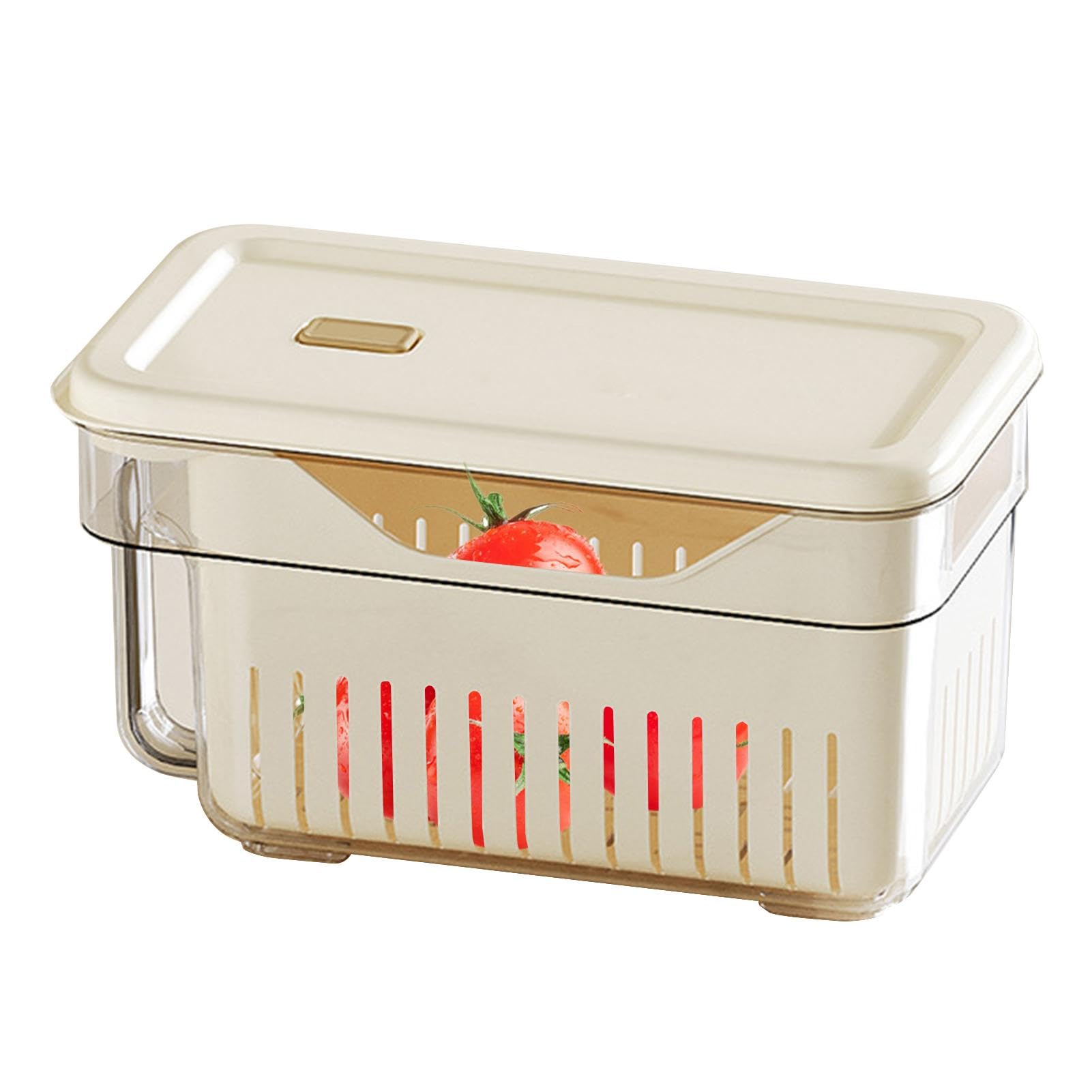 Lumiscent White Lettuce Container For Fridge - Salad Crisper Box | Produce Saver Containers | Storage Bins Tight Seal | Egg Organizer Saver With Handle | Kitchen Pantry Storage Containers For Vegetable