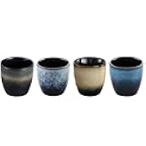 Lxuwbd Ceramic Tea Cup, Kung Fu Tea set, Coffee Cup, Yerba Mate Set 4-piece companion cup set (4 colors)