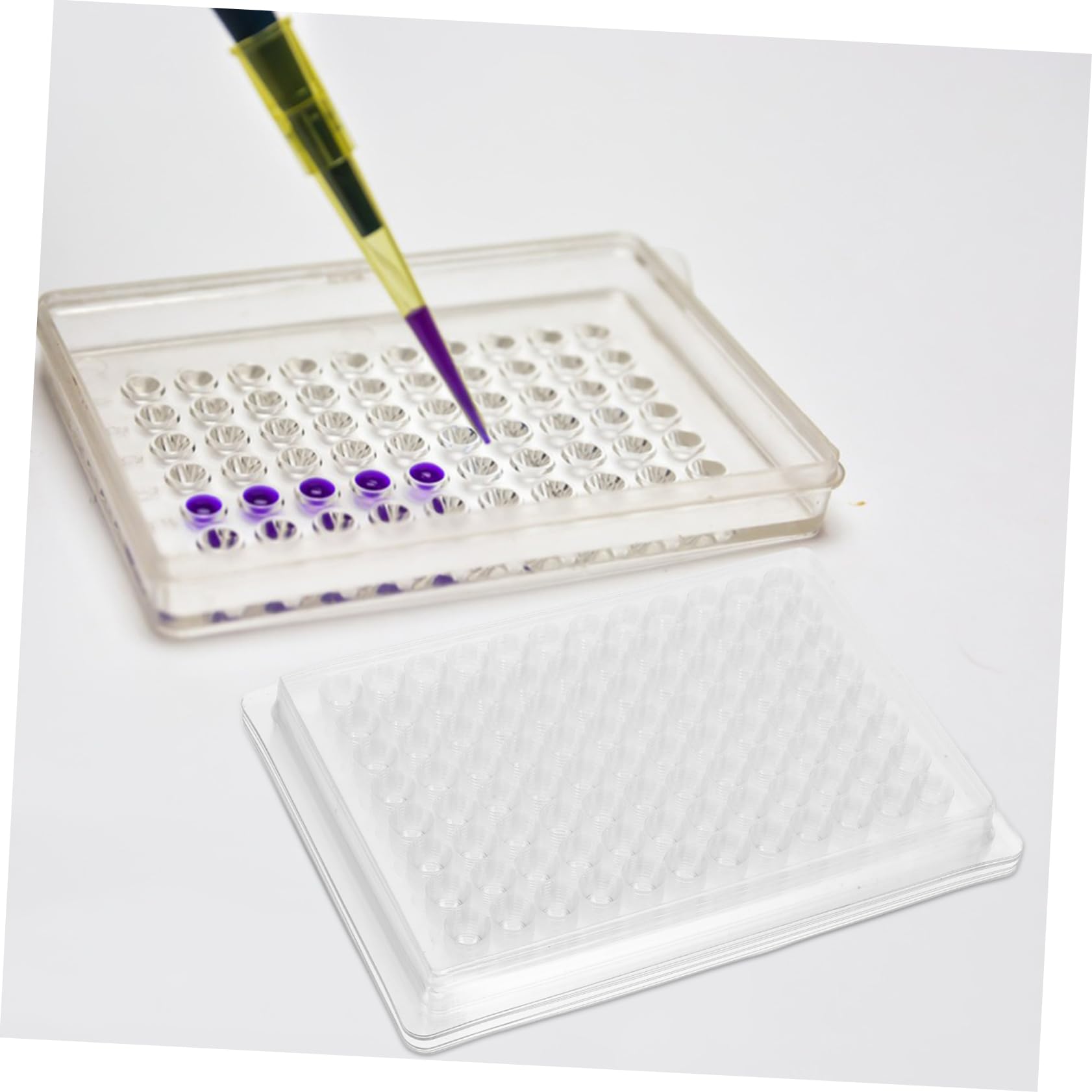 Gatuida Piastra per Coltura Tissutale 96 Pozzi in Pvc Monouso 100 Pezzi Resistente e Facile da Usare per Laboratorio Biologico