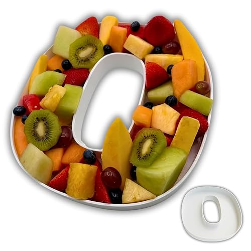 Miniatura 5 de 10" Hard Plastic Reusable Letters Numbers Charcuterie Serving Trays for Party Decoration (E)