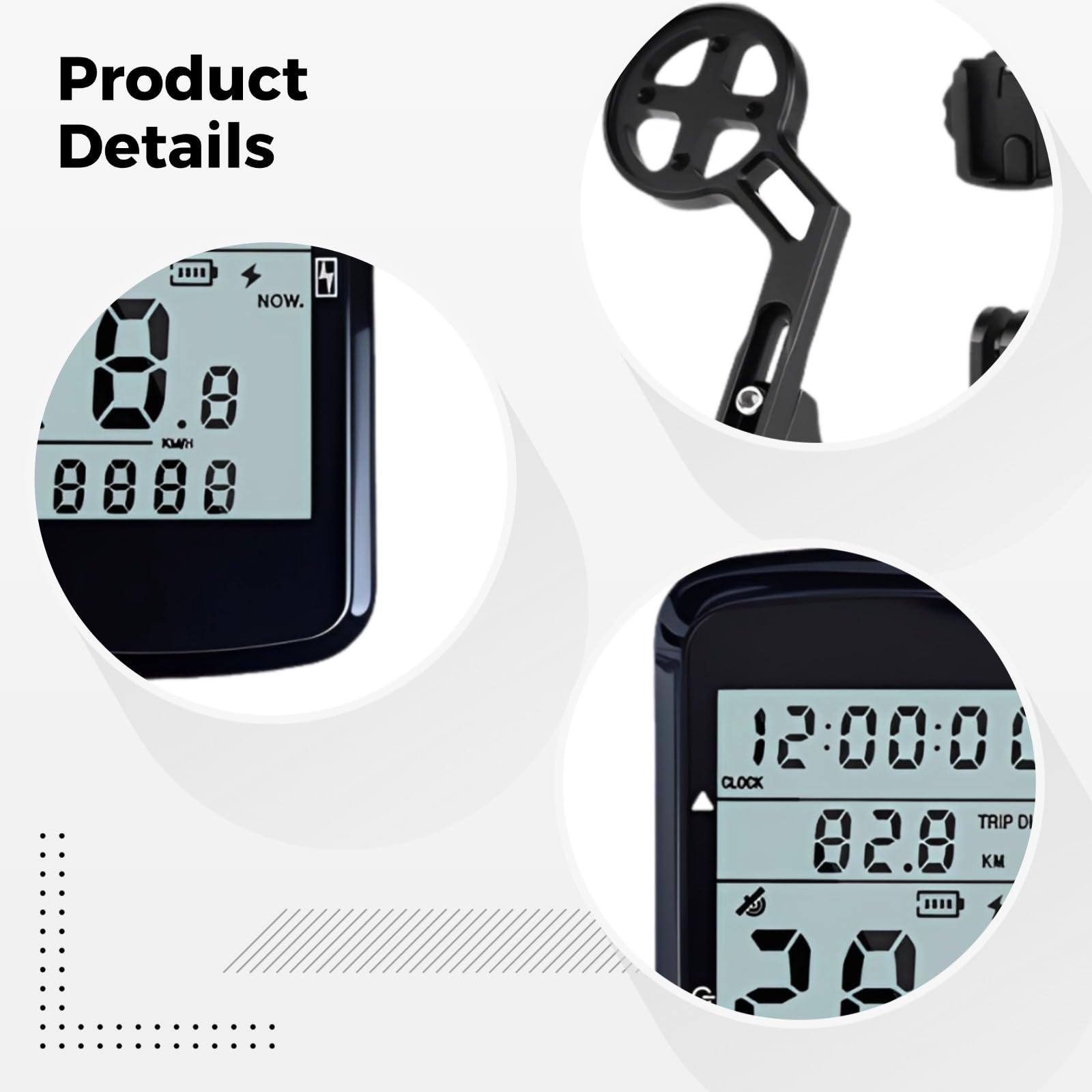 Computer GPS per bicicletta con staffa per mountain bike, tachimetro e contachilometri da ciclismo, posizionamento accurato con dati in tempo reale, impermeabile IPX7, ricarica di tipo C, supporto