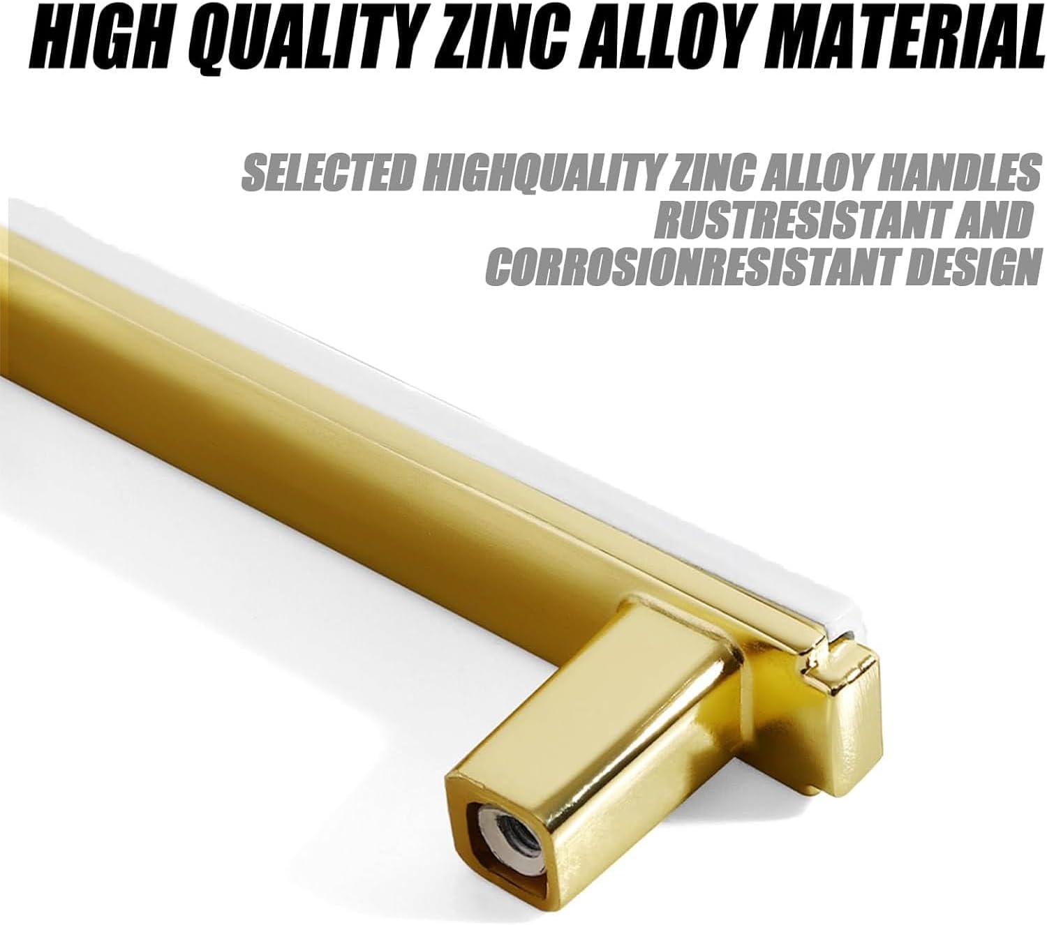 Pack of 4 Furniture Handles, Zinc Alloy Cabinet Handles, Kitchen Handles, 128 mm, Hole Spacing Handle Used for Door Handle, Golden