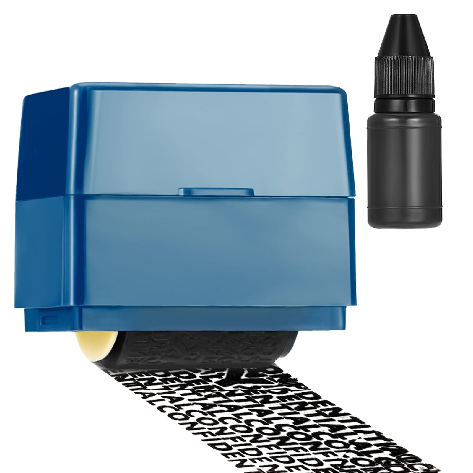 DASHUAIGEIdentity Protection Roller Stamp Wide Rolling Theft Identity Prevention Stamp for Secure Confidential ID Blackout Security, Anti Theft and Privacy Safety (Dark Blue, 1)