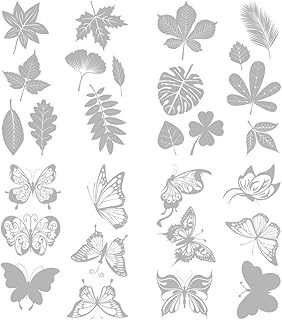 JUN-H 24PCS Anti-Collision Window Clings Papillon Feuille Formes Autocollants Fenêtre Stickers Statique Non Adhésif Vinyle Verre Décor Empêcher Les Personnes et Les Grèves d'oiseaux Le Verre