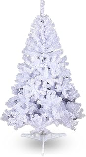 SWANEW Árbol de Navidad artificial único, 1,2 m, color blanco, decoración de Navidad, ignífugo, para decoración navideña