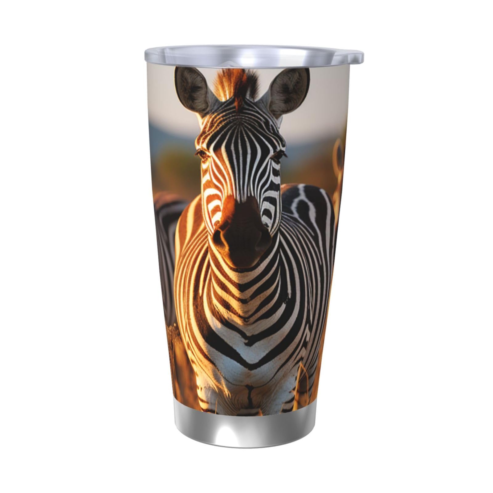 Gobelet réutilisable zèbres 591ml pour café au bureau ou en voiture