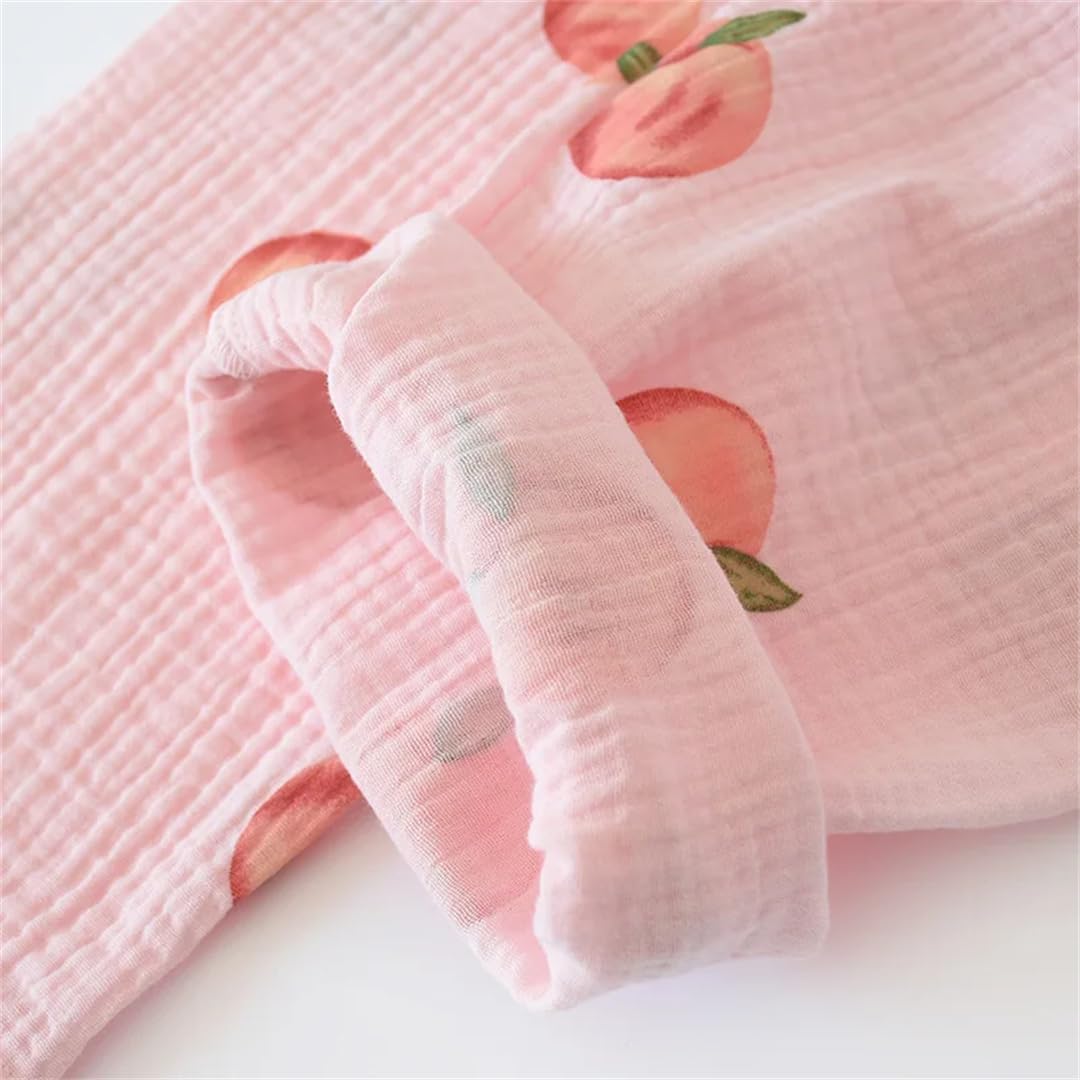 Hdhdeueh Pijama de algodón crepé para mujer, conjunto de pijama cómodo de manga larga