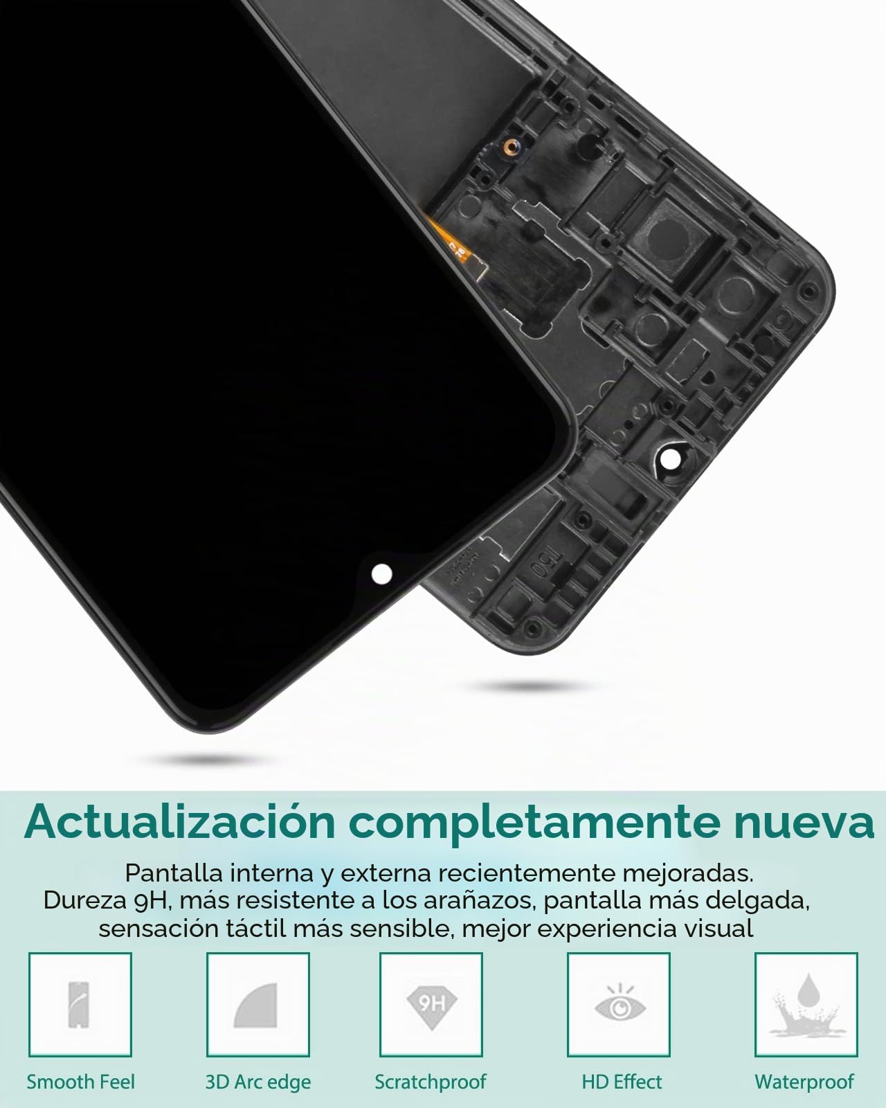 SRJTEK para Samsung Galaxy A32 5G 2021 Pantalla de Repuesto SM-A326 A326B A326K A326J A326 Teléfono móvil LCD Pantalla táctil digitalizador Asamblea de Vidrio de reparación con Frame(Color: Negro)
