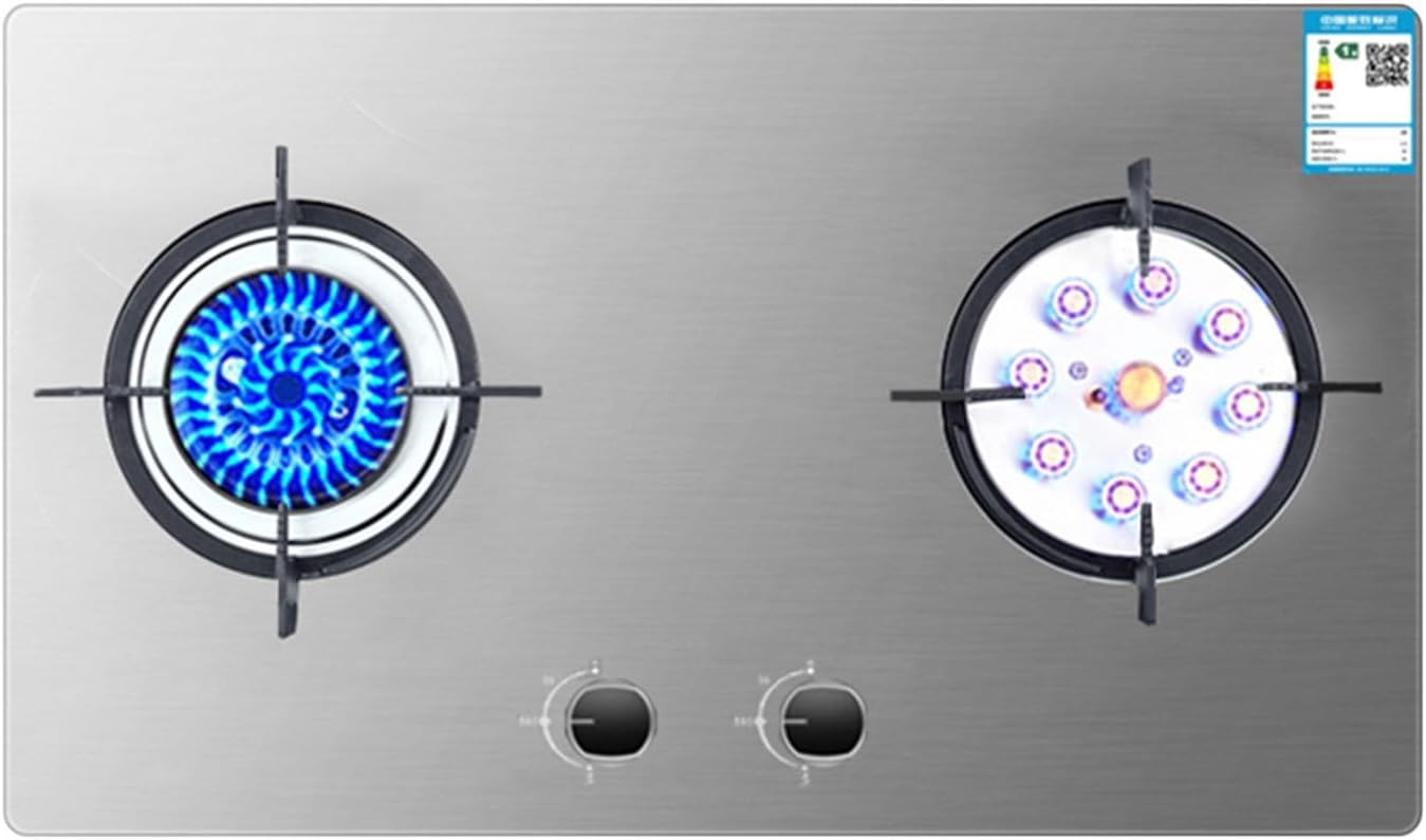 Propane Stove,Double Burner Portable Propane Stove,Stainless Steel Gas Cooktop Maximum 17742.4BTU Suitable for Kitchen Apartments and RV (Color : LPG, Size : Style 2)