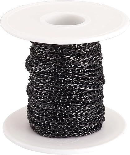 Vista 61 de Mega Pet Cadena de acero inoxidable de 16.4 pies/16.4 ft, color metálico, cadena de eslabones cubanos sin soldar, cadenas de cable facetado, cadena