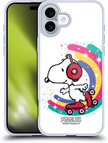 Vista 173 de Head Case Designs Funda de gel suave con licencia oficial de Peanuts I Love Pattern Snoopy Boardwalk Airbrush compatible con Apple iPhone 15