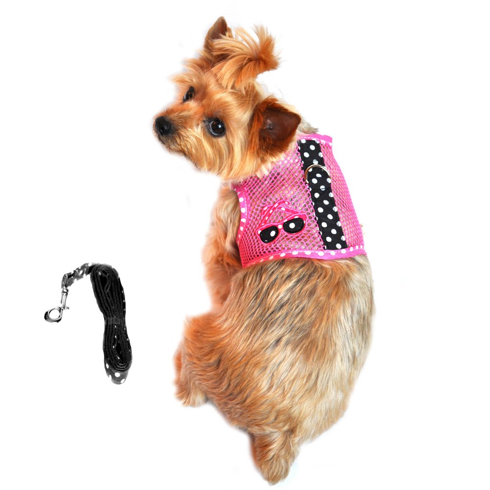 Mesh Harness with Pink Sunglasses by Doggie Design