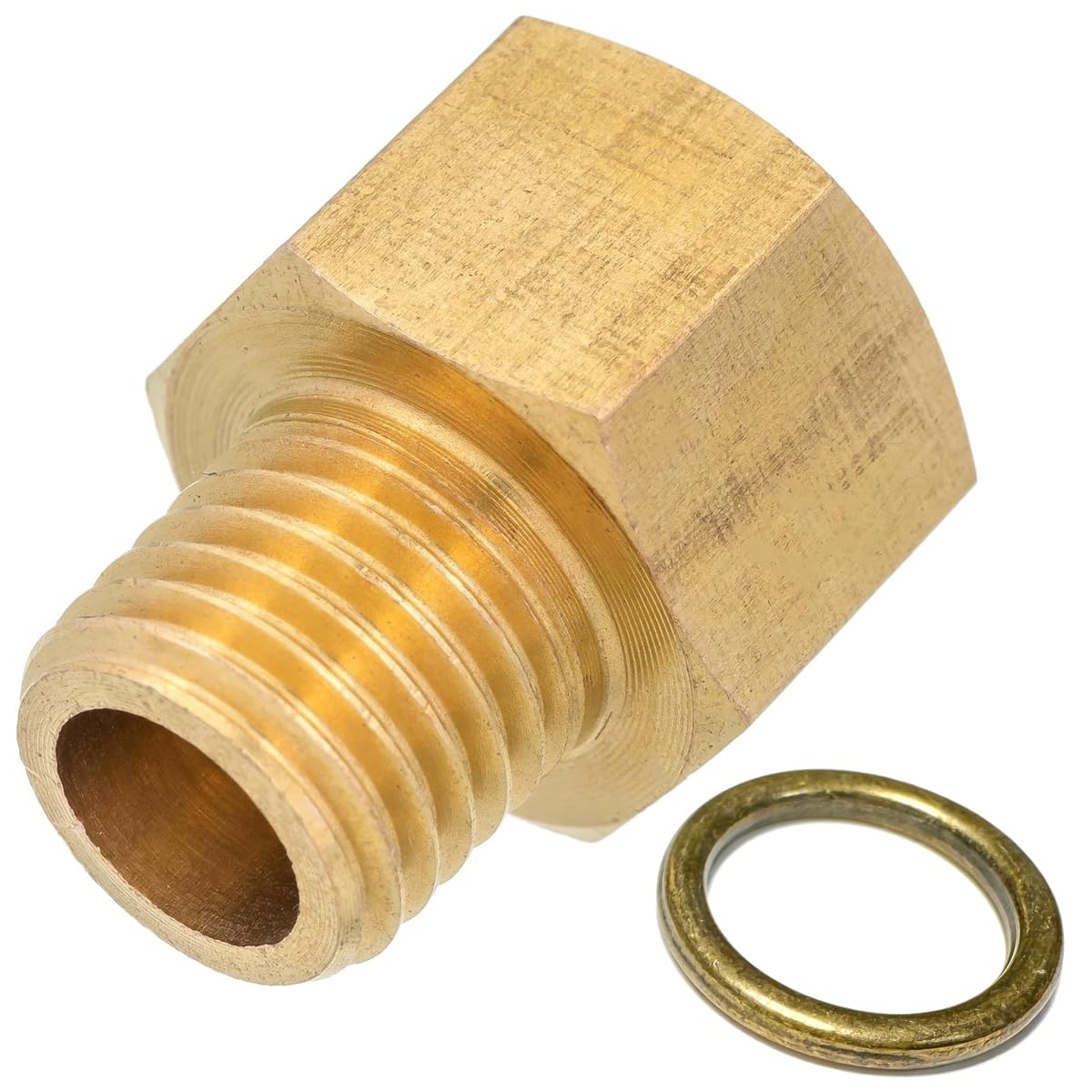 Brass M12 1.5 Male to 1/8 NPT Female Thread Adapter,Compatible with GM LS Engine Swap Oil Pressure Sender Gauge Port & Coolant Water Temp Sensor Housing