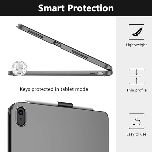 Miniatura 3 de TQQ Funda de teclado táctil para iPad de 10.9 pulgadas (10.9 pulgadas, 2022), funda para iPad de 10. generación con teclado, cubierta protectora