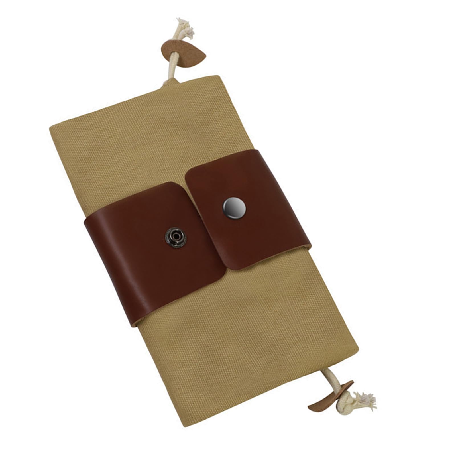 Hiking Waist Pack Foraging Pouch Foldable Canvas with Drawstring Leather Mushroom Belt for Camping and Hunting