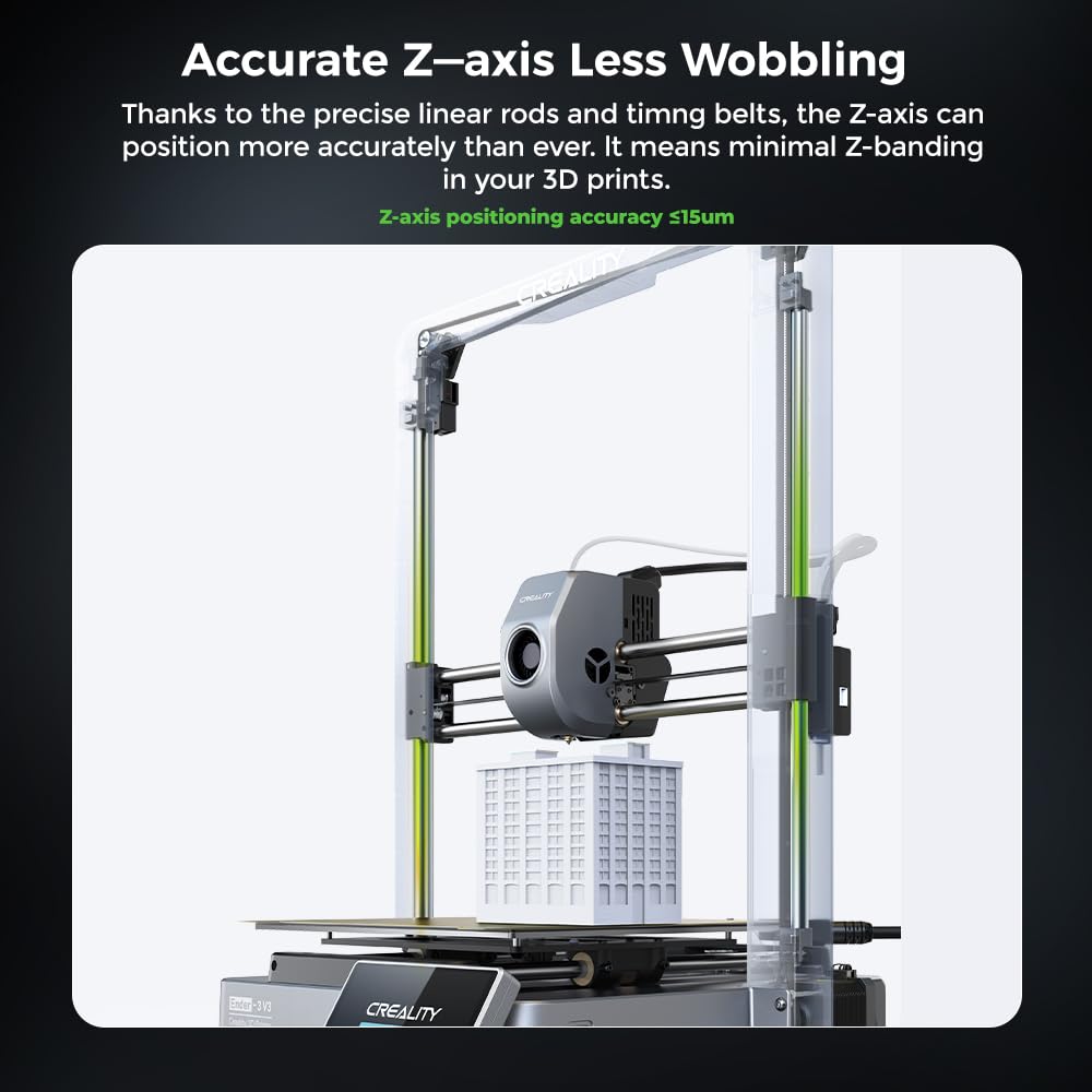 Offizieller Creality Ender 3V3 3D-Drucker mit 600 mm/s Druckgeschwindigkeit, Upgrade mit Core-XZ-Bewegungssystem, ungehindert, 60 W, 300 °C, Hotend Heater Auto Leveling