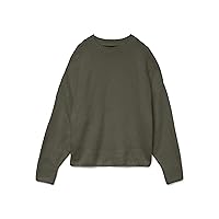 VERO MODA Vmboom LS O-Neck Pullover Ga Noos, Foglia di Vite