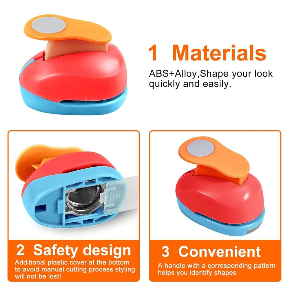 Perforatrices Circulaires pour Travaux Manuels en Papier - 6 Tailles de Coupe-Cercles,Y Compris des Perforatrices Circulaires 3 Pouces,dans des Couleurs Aléatoires,pour L'Artisanat