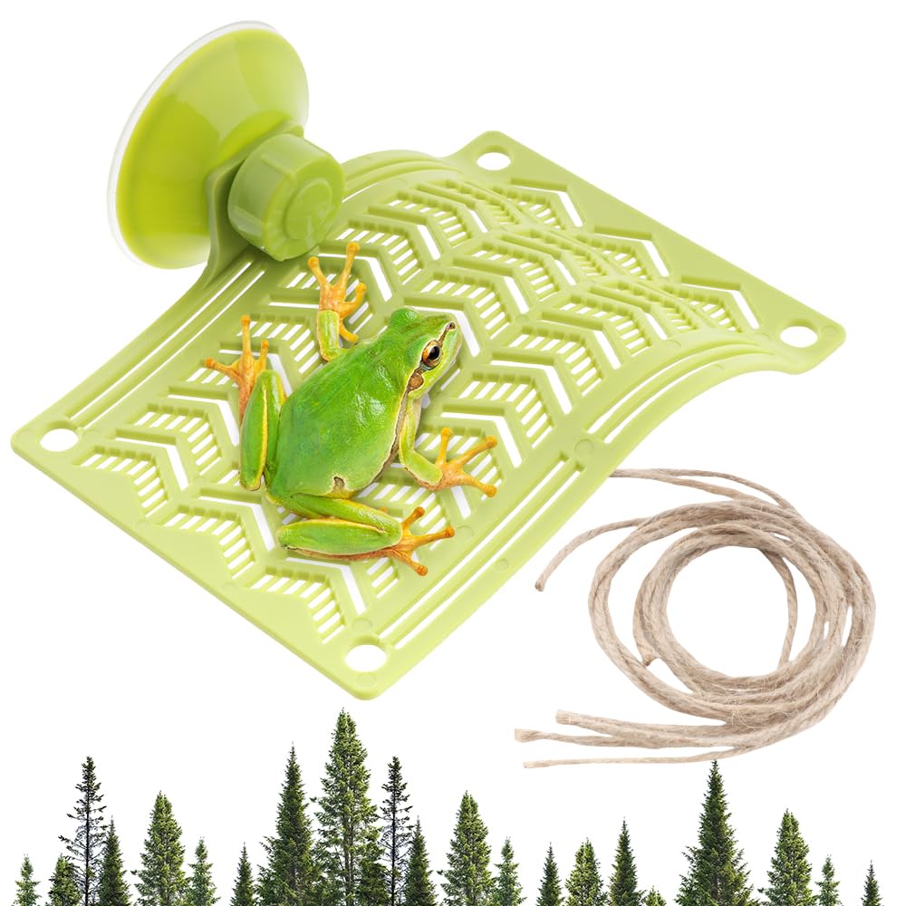 Photo 1 of 1 Pack Plastic Frog Hammock with Suction Cup Tree Frog Suction Platform Reptile Terrarium Decoration for Toad African Dwarf Frog Tree Frog