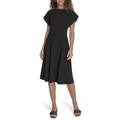 Calvin Klein Scuba Crepe Boat Neck Midi Women
