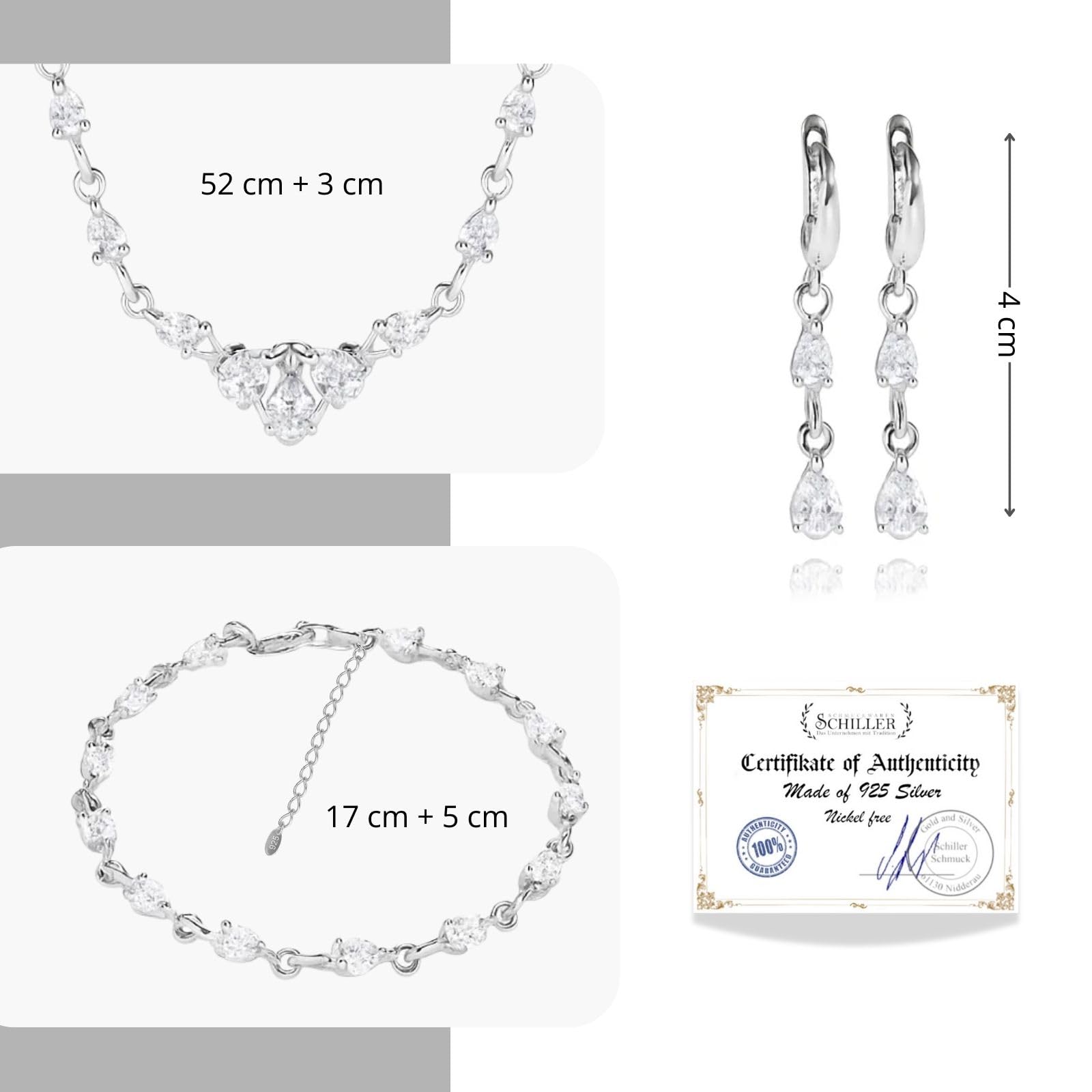 LILLY MARIE Set Di Gioielli Da Sposa Con Zirconi Bianchi Realizzato In Argento 925 Sterlina