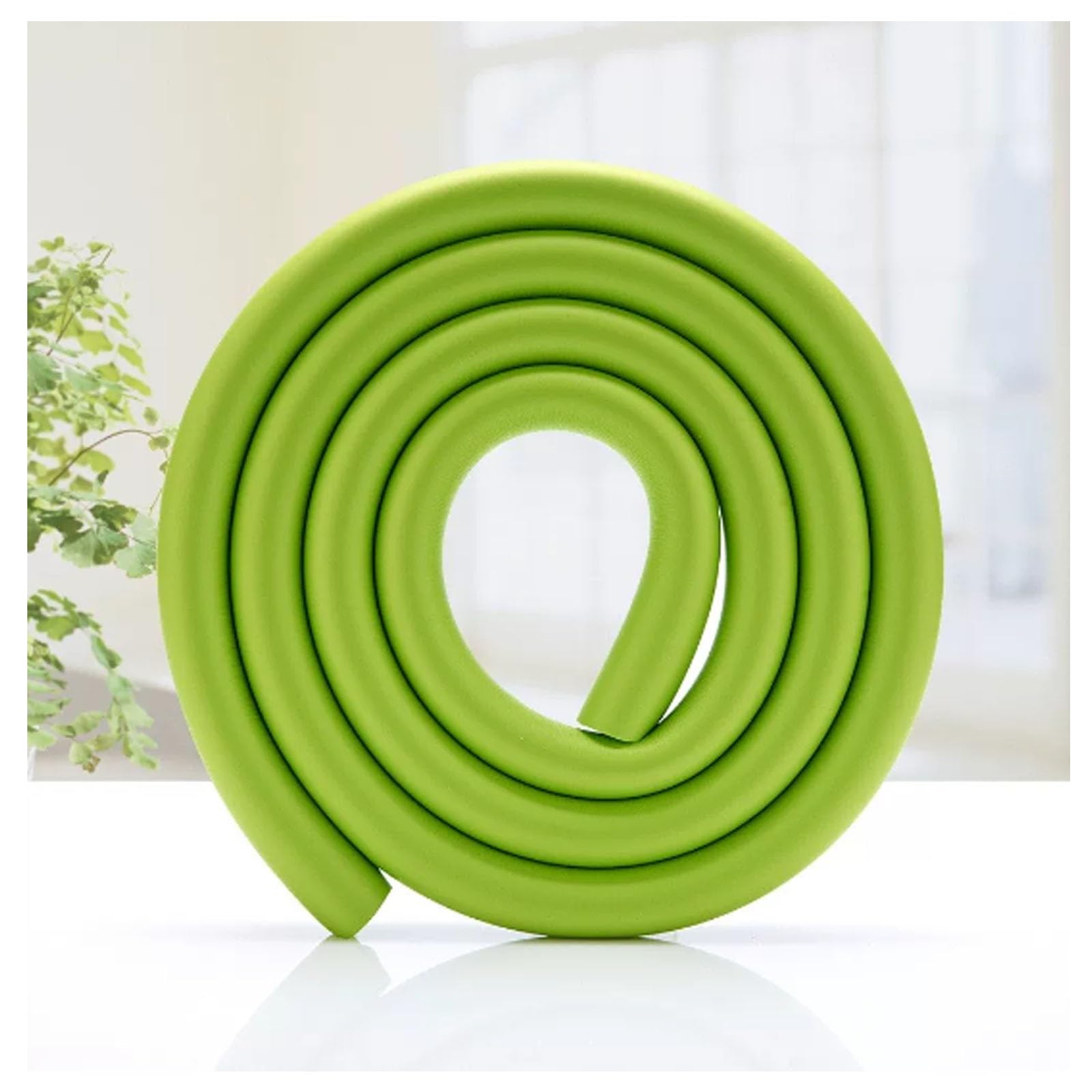 YPIOUREN U Shaped Foam Edges Bumper Guard, Corner Guards, Wraparound Table Glass Coffee Table Soft Edge Trim, for Sharp Furniture Edges(Grass green,500cm/196.9in)