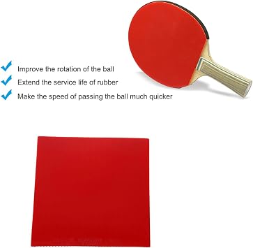 GOTOTOP Table Tennis Racket Rubber Sheet, Red/Black, Sports Replacement Paddle Accessory, 7.1 x 7.1 x 0.8 Inches