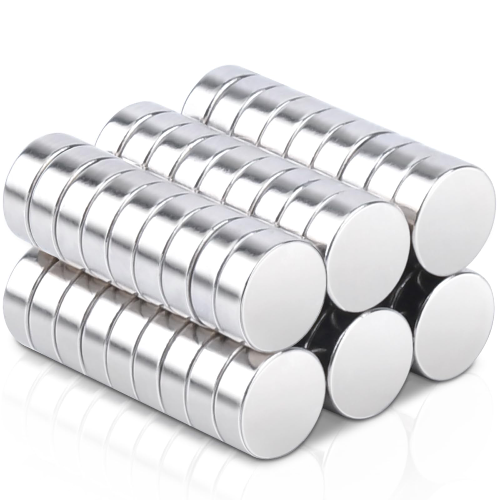 Swihorab 60 Pcs Round Neodymium Magnets, 6 mm x 2 mm, Strong, Rust Resistant, Ideal for Fridge Crafts, DIY