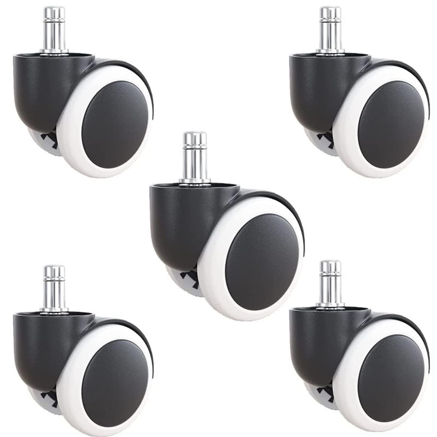 KARP Office Chair Caster Wheels - 2 Inch Office Chair Wheels Replacement, Desk Chair Wheels for Computer and Gaming Chair, Safe for All Floors and Carpets (Pin Type-White)