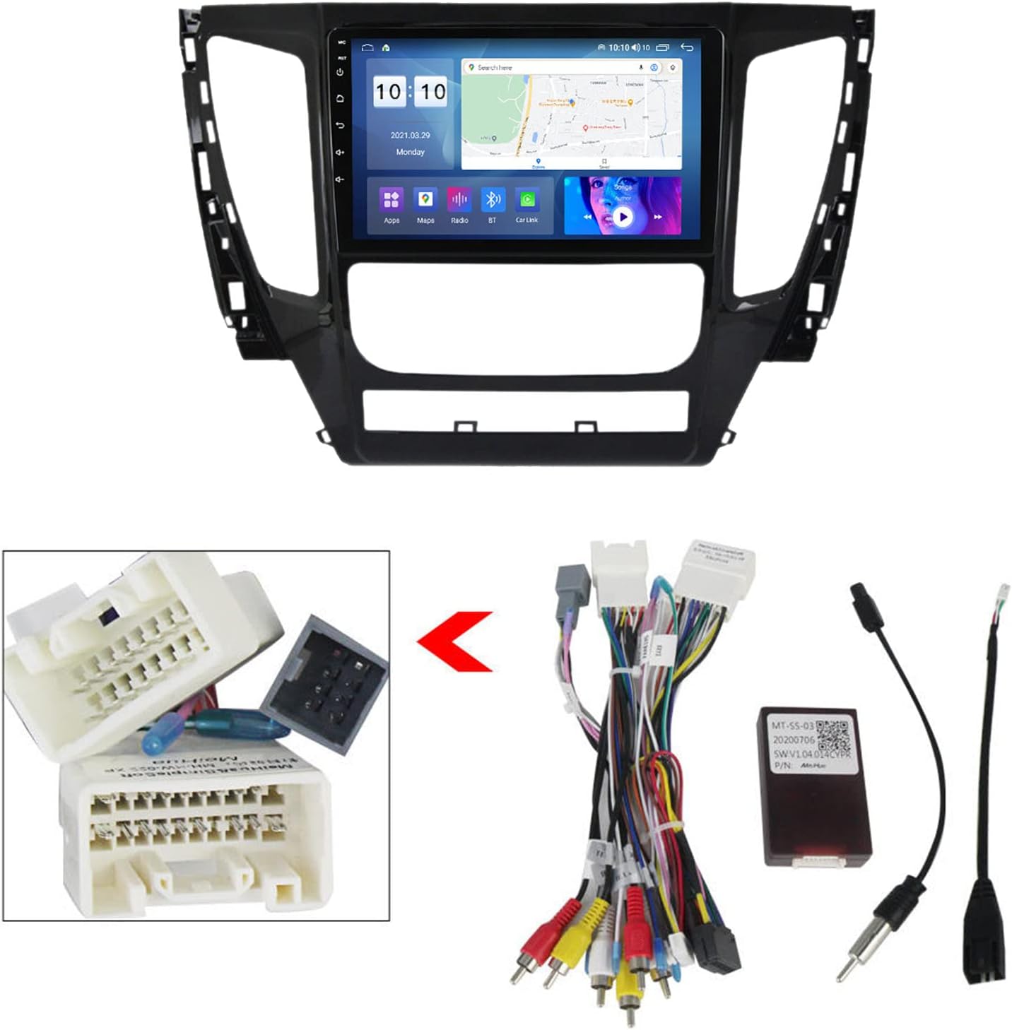 Android12 Car Stereo for Mitsubishi Pajero 2016-2018 9 Inch Touch Screen Car Radios Mp5 Player, with Bluetooth, SWC, GPS Navi, USB, Portable Car Radio