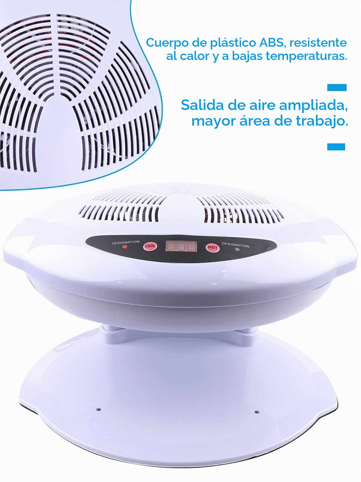 Kalolary Secador de Uñas, 400W Nail Dryer Secador con Aire Frío y Caliente Ventilador de Secado de Manicura para Manos y Pies Esmalte de Uñas Sensor Automático Uso en El Hogar y El Salón (Blanco) | Aire Frío y Caliente Ventilador de Secado de Manicura par