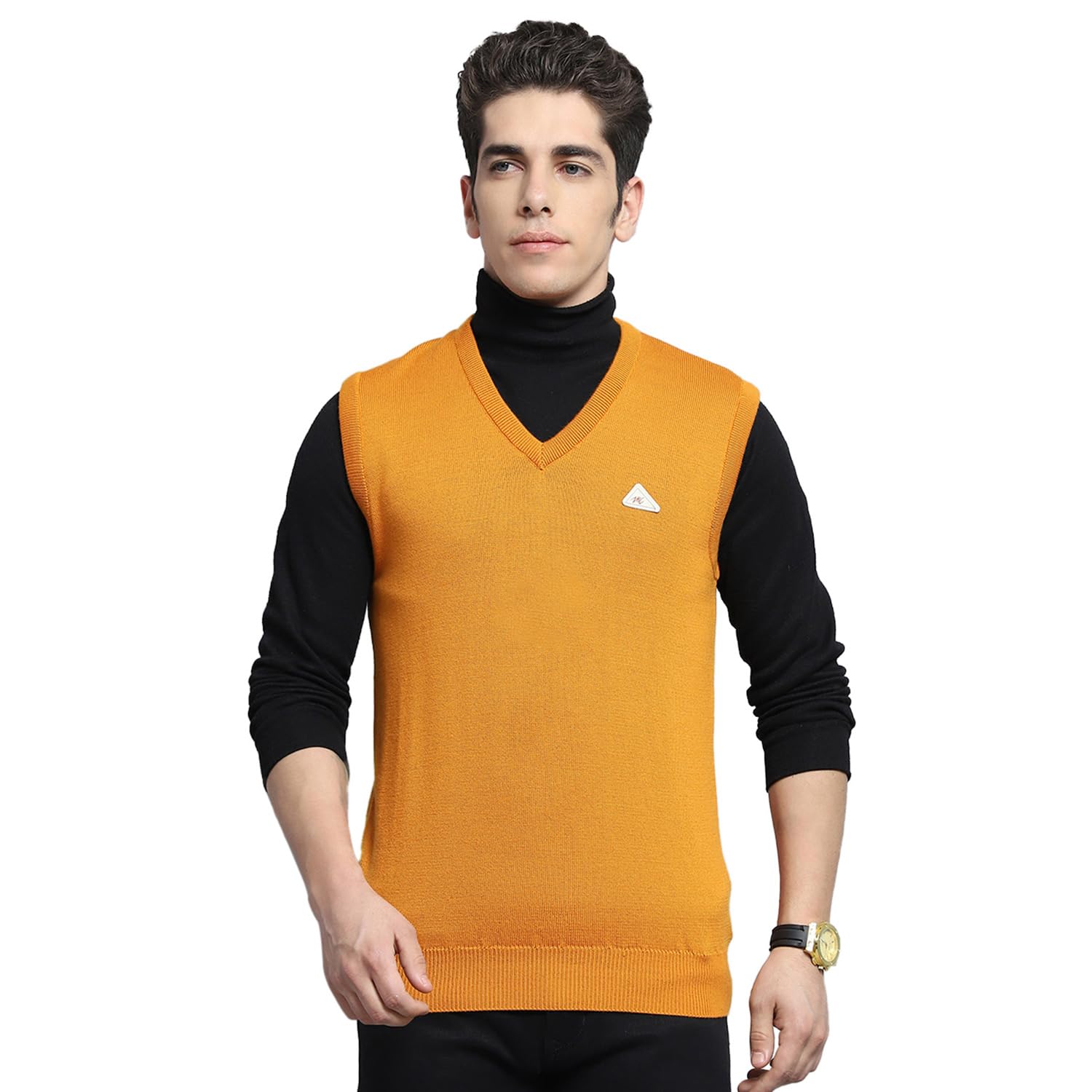 monte carlo Men's Regular Fit Pullover | Solid Pattern | V-Neck Winter Pullover for Men | Sleevless Pull-On Sweater for Men-picture-44